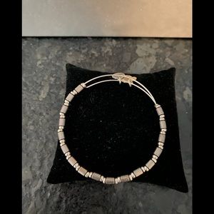 Alex and Ani Tigris Beaded Wire Bangle in Hematite